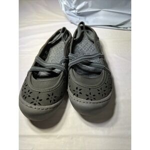 Muk Luks Erin women's 6 perforated Mary Jane slingback flat comfort shoes